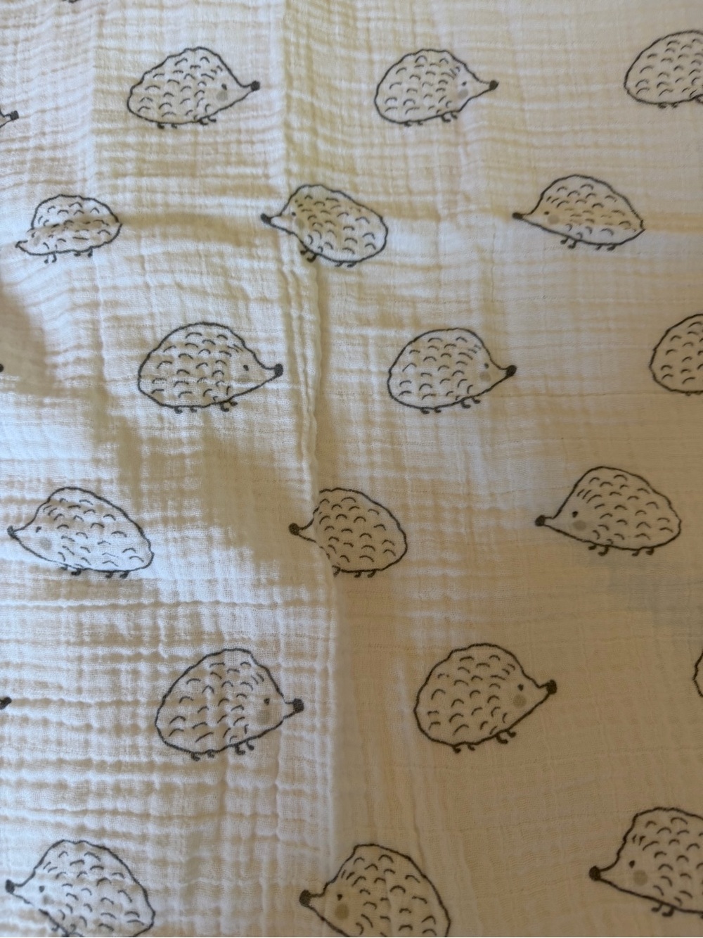 Swaddle Designs White Muslin Swaddle with Black Hedgehog Print
